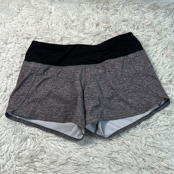 Lululemon Run Times Short II *4" Heather Lux Multi Black / Black - Picture 1 of 5